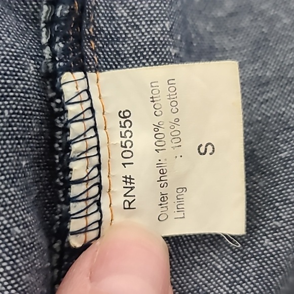 PAPARAZZI Vintage Mid Length 100% Cotton Distressed Jacket w/ Buttons Size Small - Picture 13 of 16